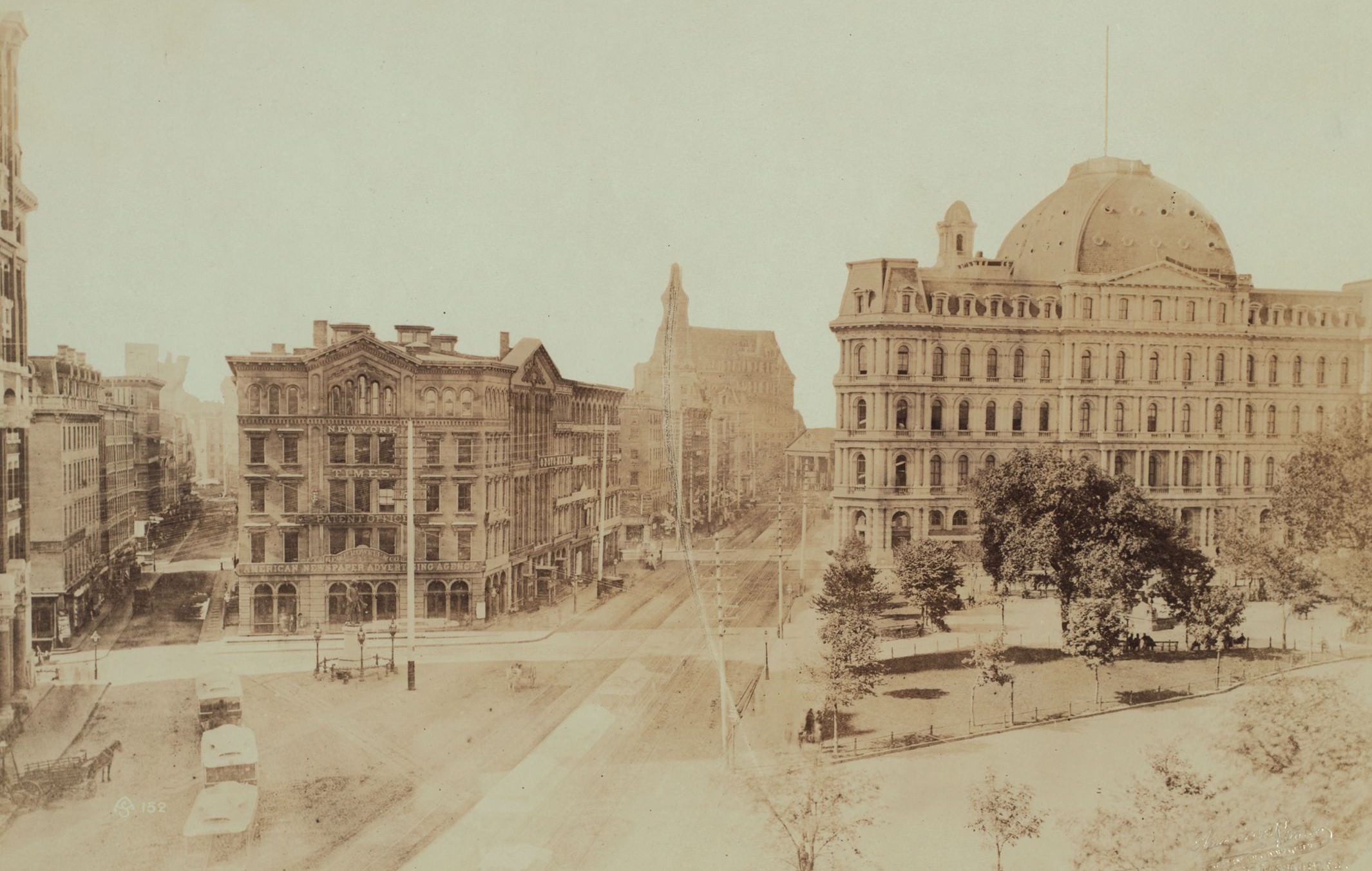 Park Row And Church Street, Manhattan, 1870S