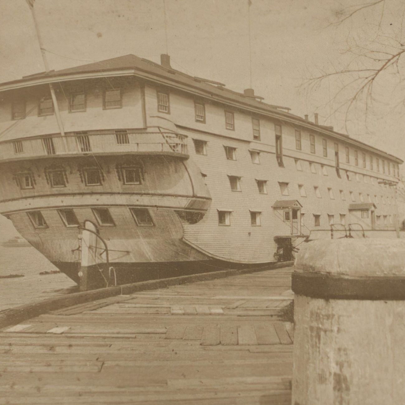 Receiving Ship At Brooklyn Navy Yard, Brooklyn, 1872