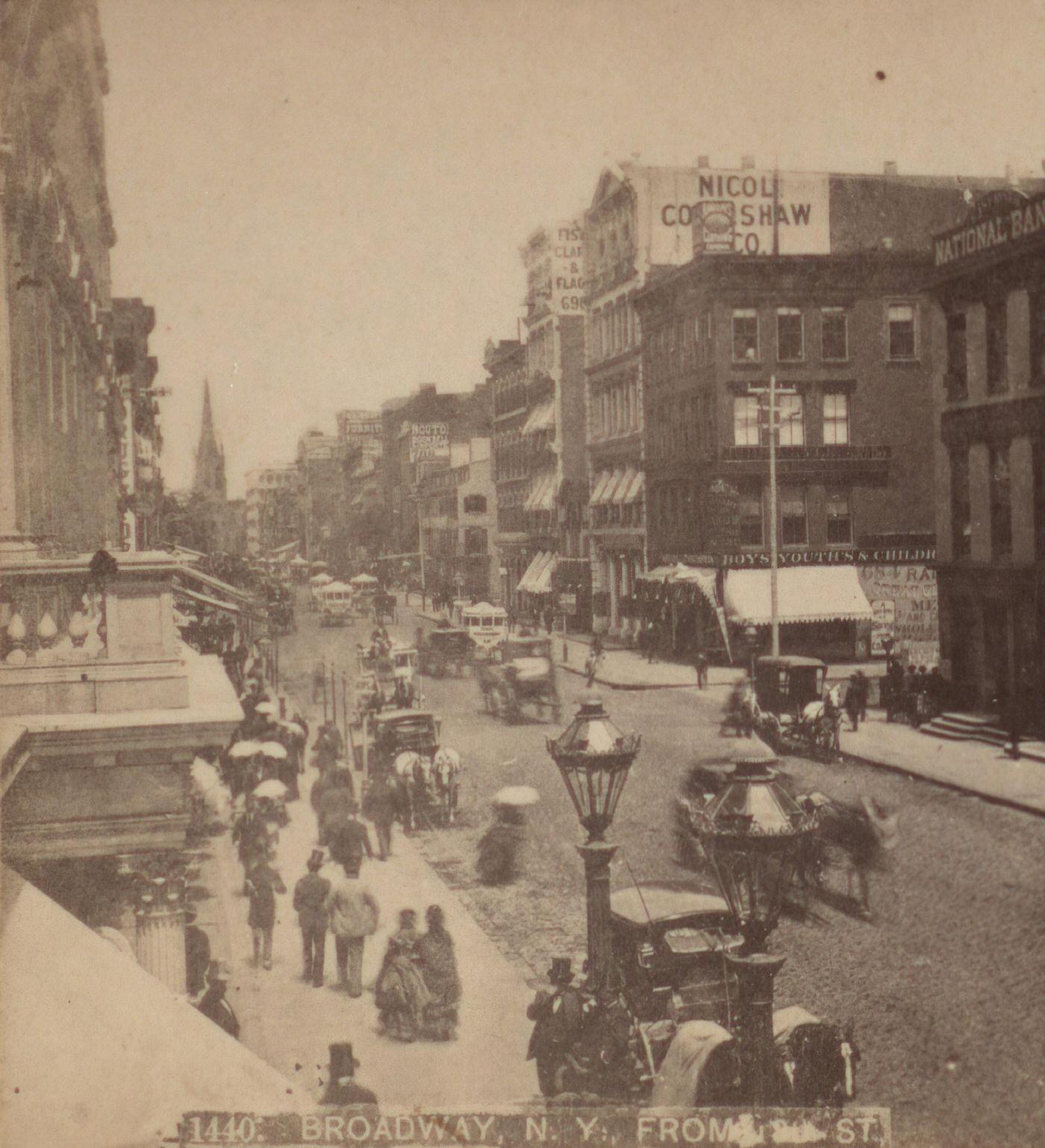 Broadway, New York, From Street, New York State, New York City, 1872