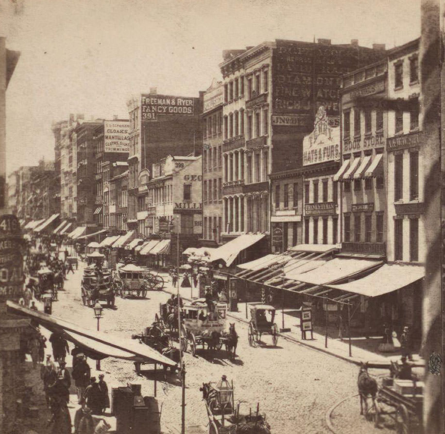 Looking Down Broadway From The Corner Of Canal Street, New York, 1872