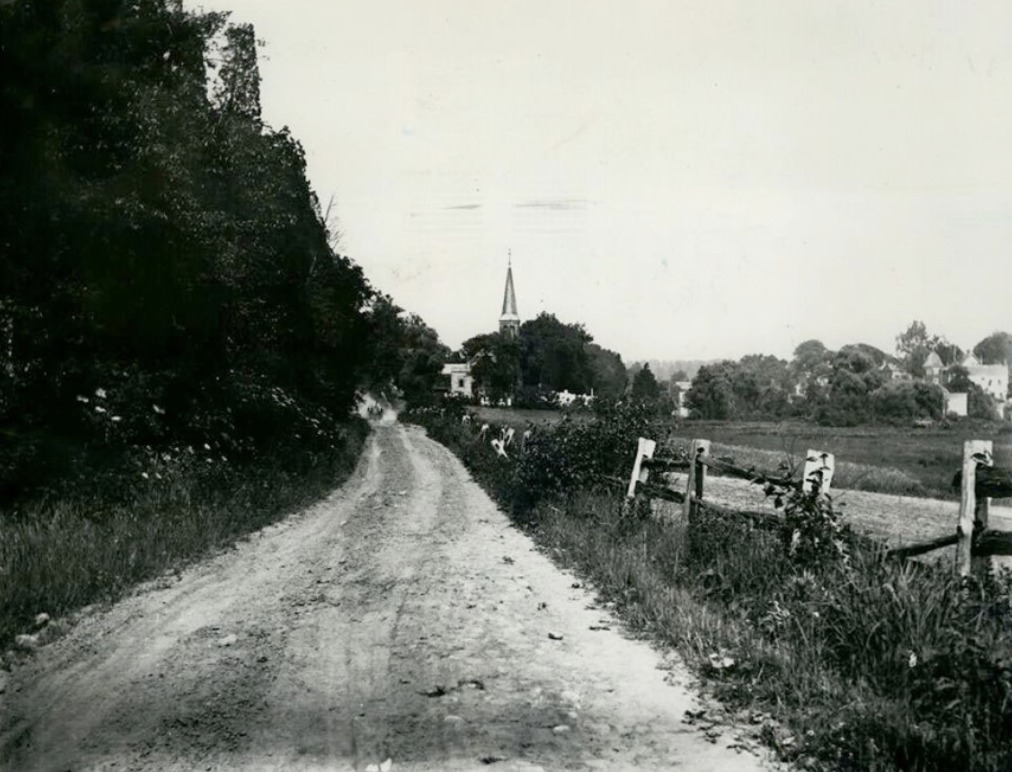 Old Mill Road In Richmond With Saint Andrew'S Episcopal Church, 1870S