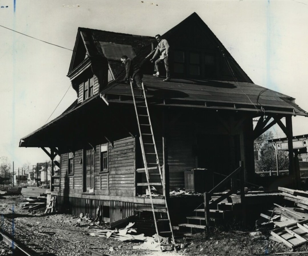 The Old New Dorp Sirt Station, A Landmark Since The 1880S, Prepared For Its Move To Richmondtown Restoration Project, 1965.