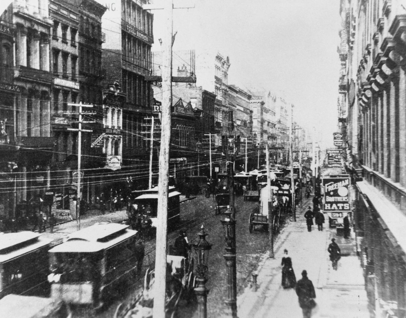 Traffic On Broadway From The Metropolitan Hotel, 1880