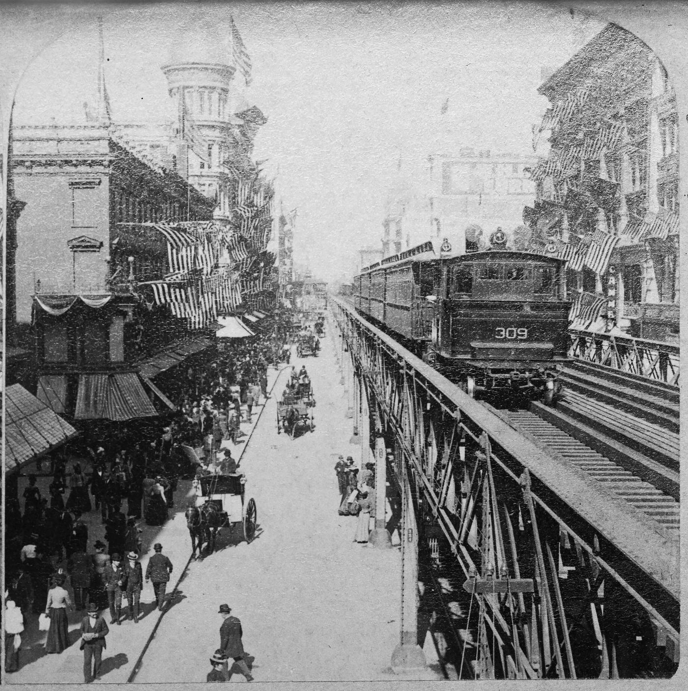 Sixth Avenue: Shopping District And Elevated Railway On Sixth Avenue, From 18Th Avenue, 1899.