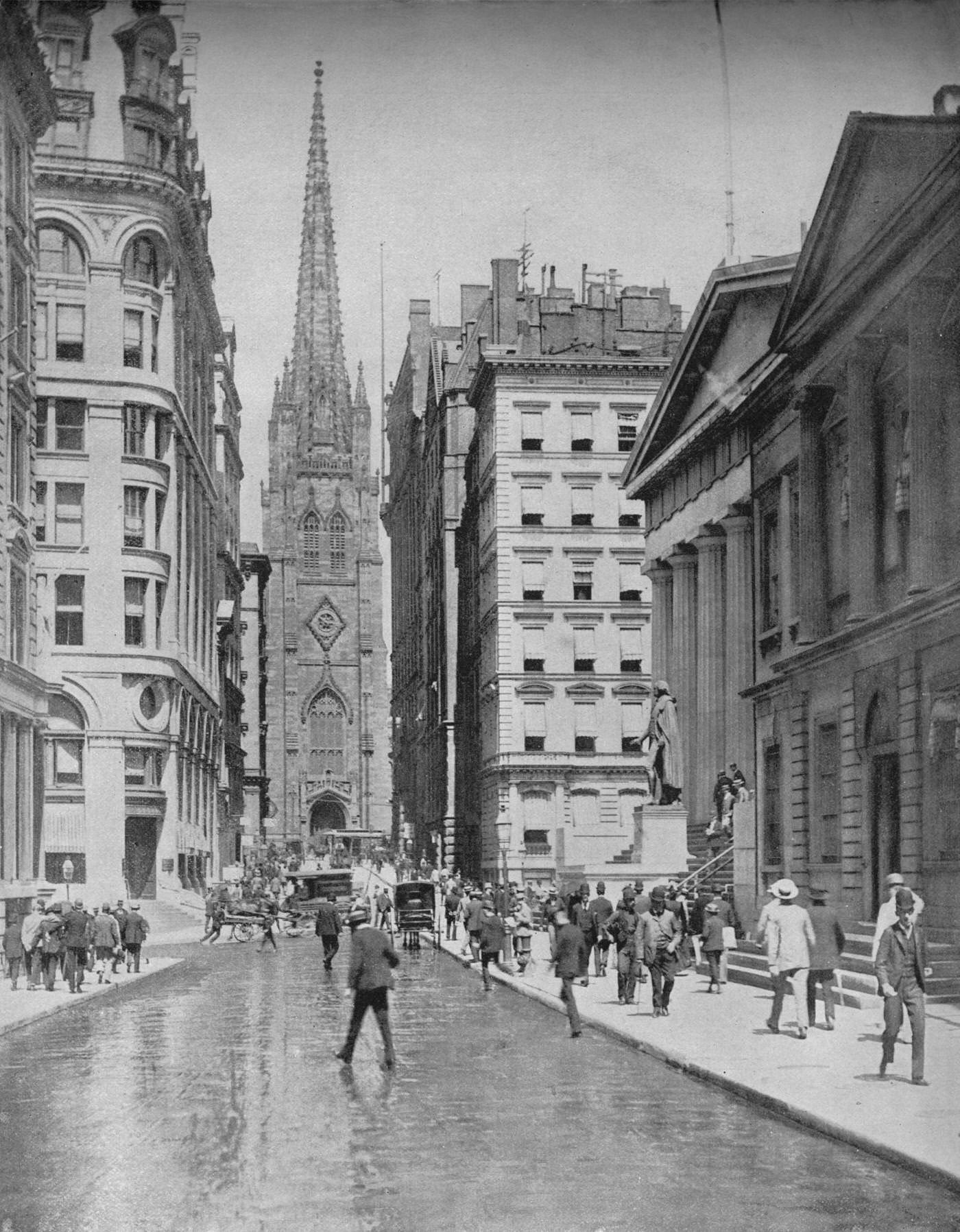 Trinity Church On Wall Street In Lower Manhattan, 1897