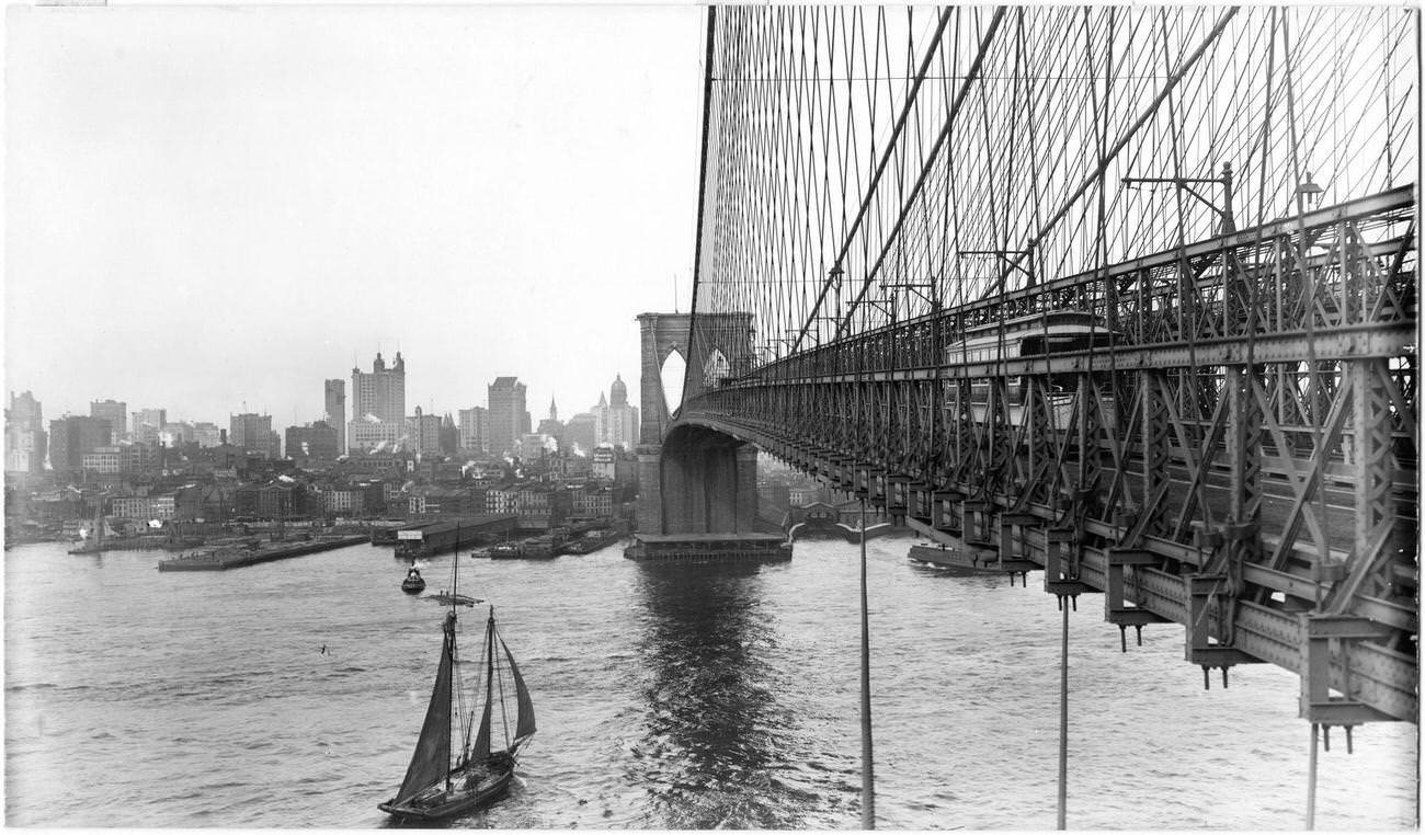 Lower Manhattan View From Brooklyn Bridge, Brooklyn, 1895