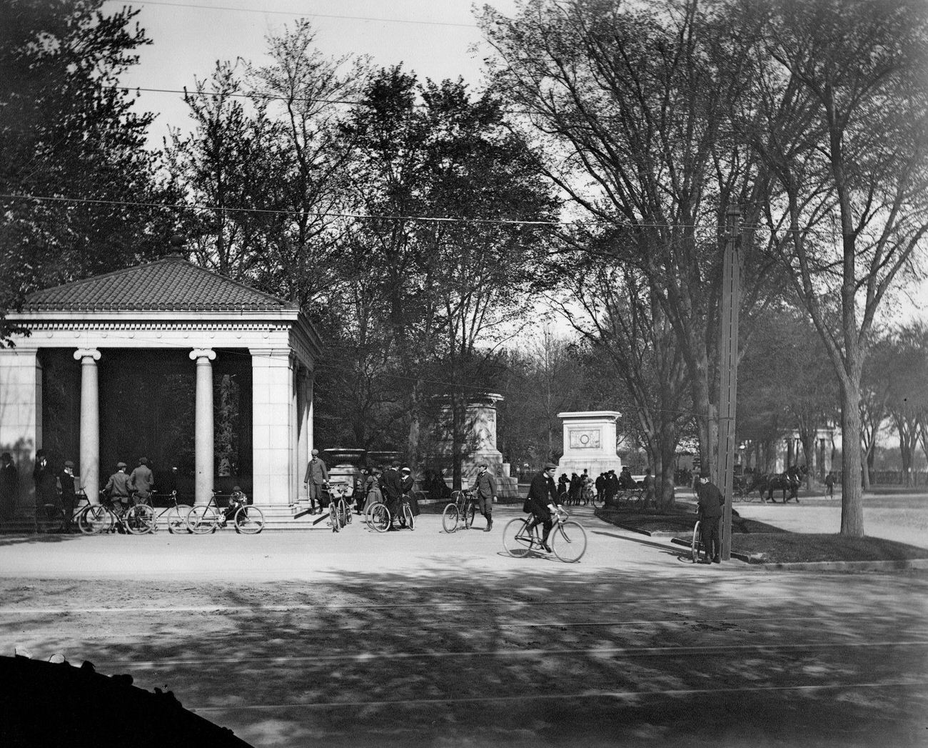 Entrance To Prospect Park With Bicyclists, Brooklyn, 1895