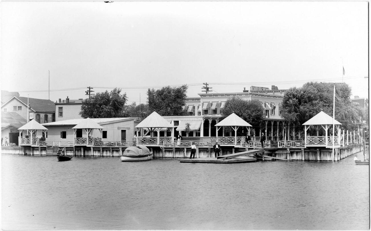 Sheepshead Bay Rowing Club And Olagner'S Ocean View Hotel, Brooklyn, 1895