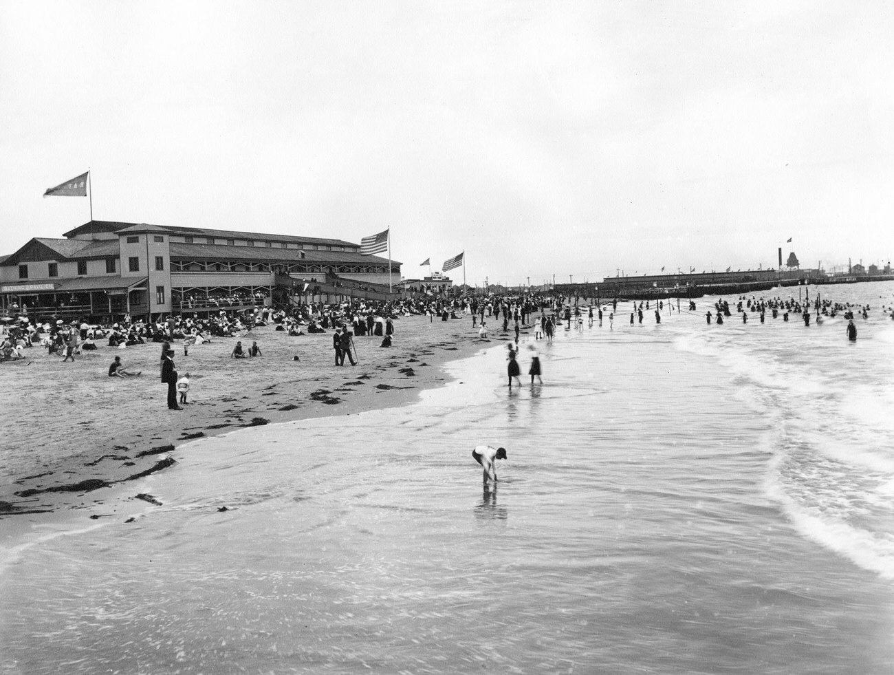 Coney Island Beach And Bathing Pavilion, Brooklyn, 1895