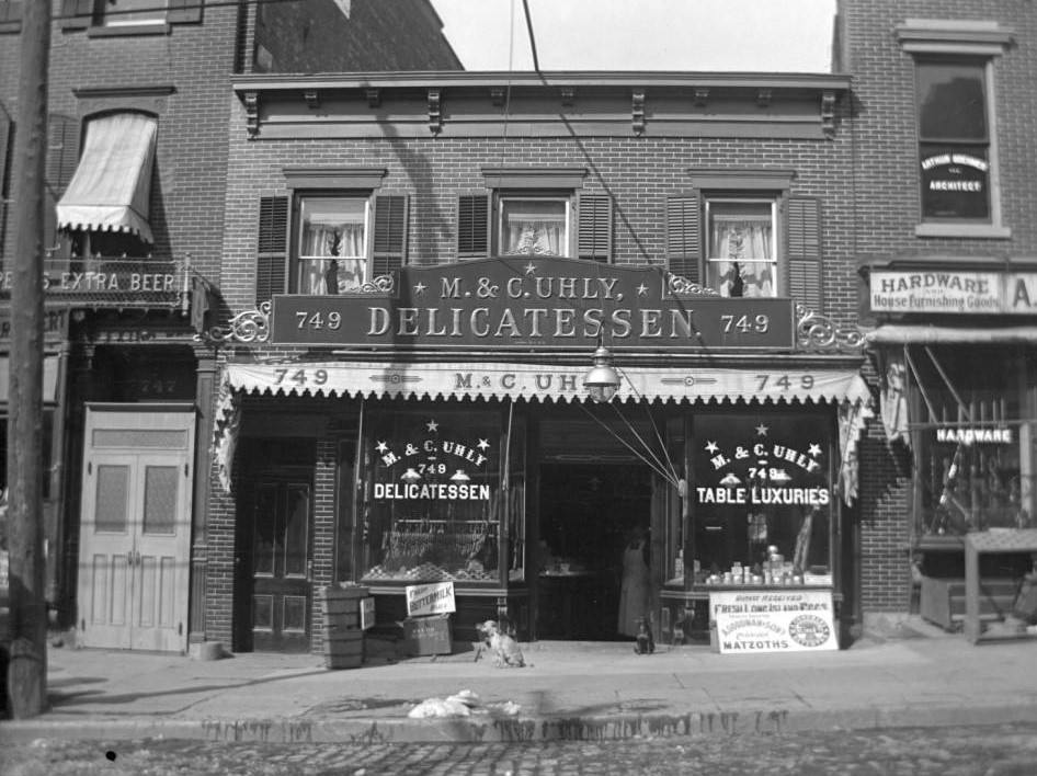 M. &Amp;Amp; C. Uhly Delicatessen In Tremont, Bronx, 1902.