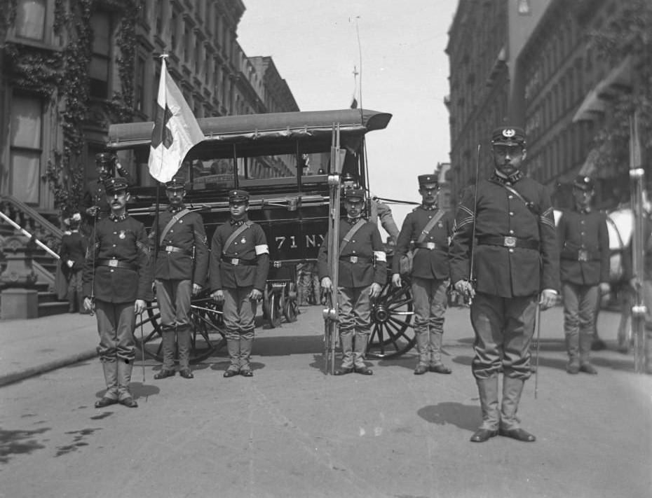 Men Of The 71St Regiment In A Decoration Day Parade, Bronx, 1902