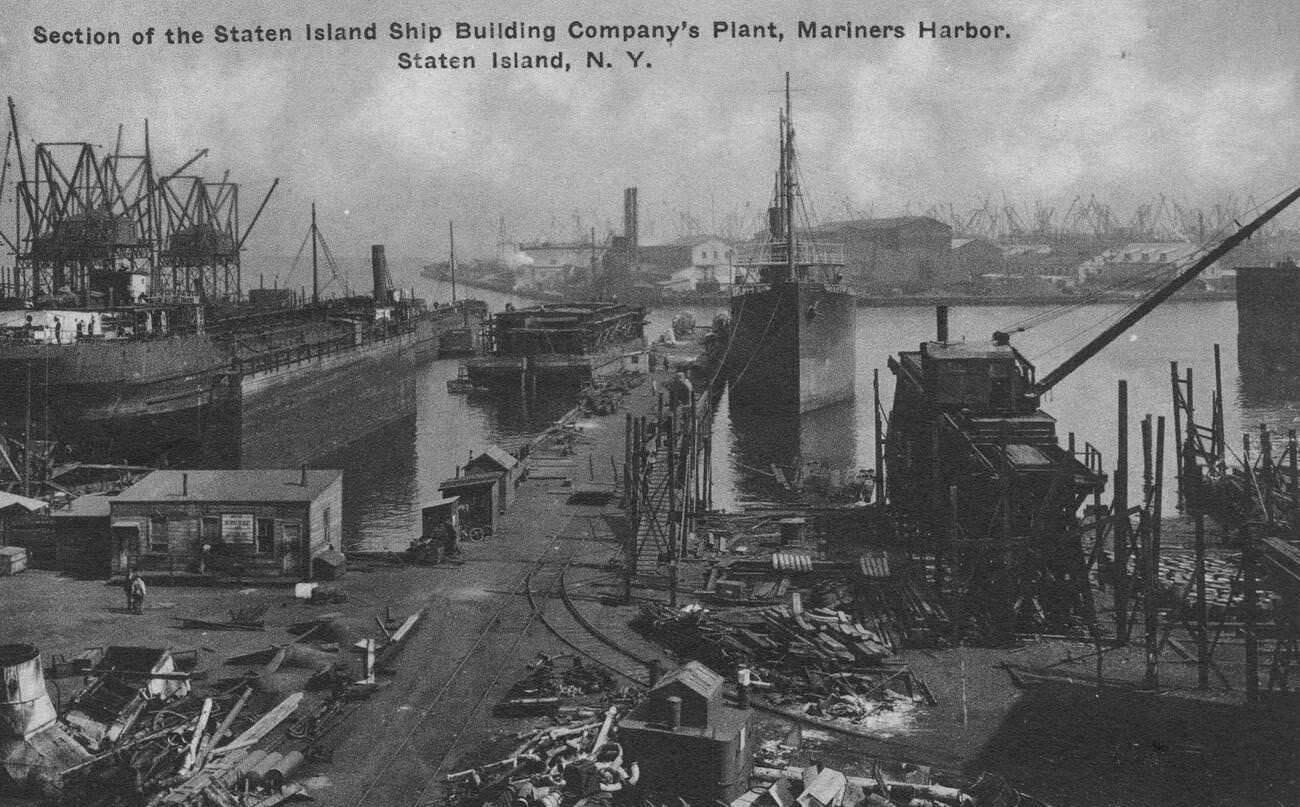 Staten Island Ship Building Company Facilities In Mariner'S Harbor, Staten Island, 1900S.
