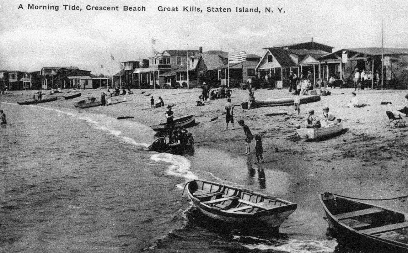 Morning Tide At Crescent Beach, Great Kills, Staten Island, 1900.