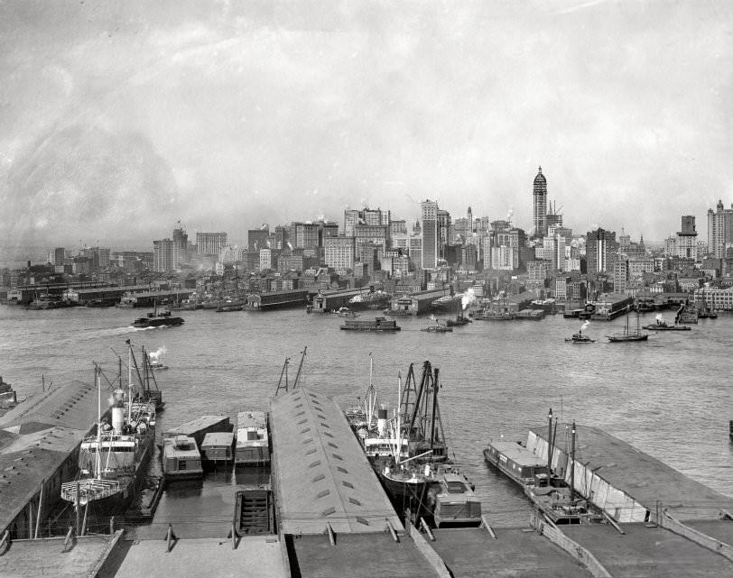 Manhattan Skyline From Brooklyn, 1907