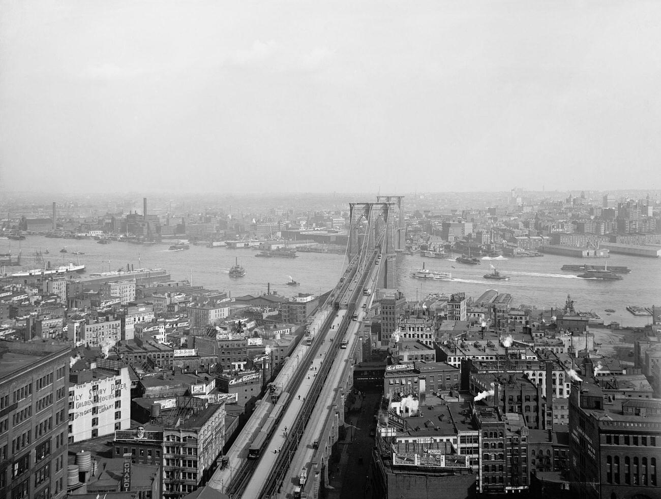 Brooklyn Bridge And East River, Brooklyn, 1905