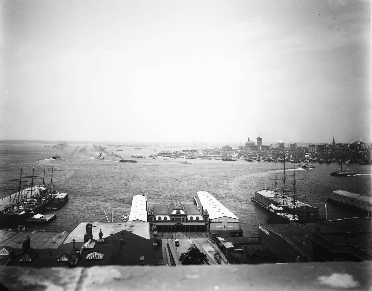 View Of New York Harbor From Brooklyn Waterfront, 1900