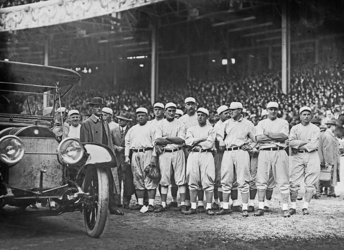 Jake Daubert Receives New Chalmers Car At World Series, Brooklyn, 1909