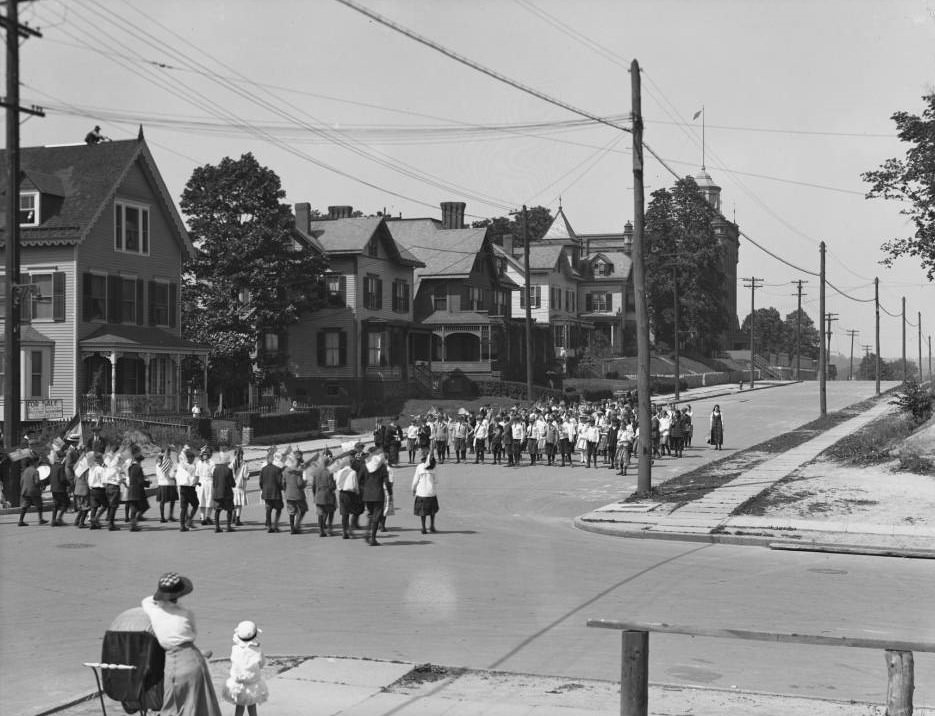 Small Parade On Kingsbridge Avenue, Bronx, 1916.