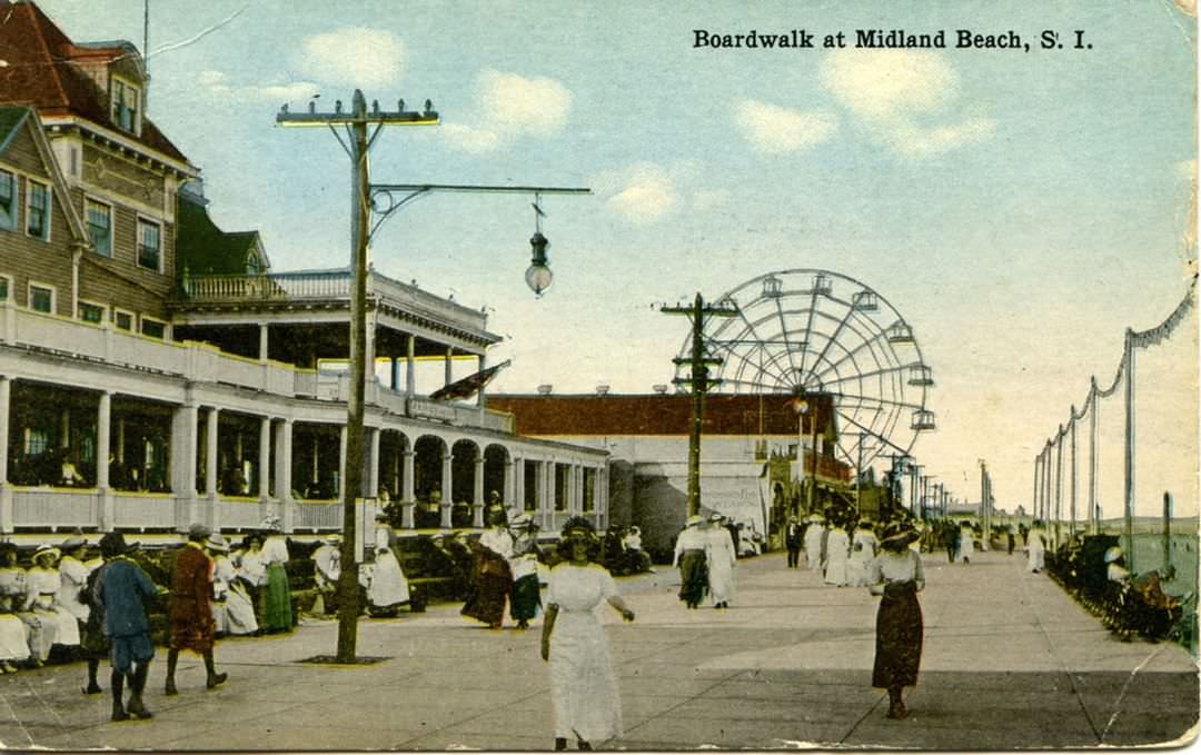 Boardwalk In Midland Beach, 1910.