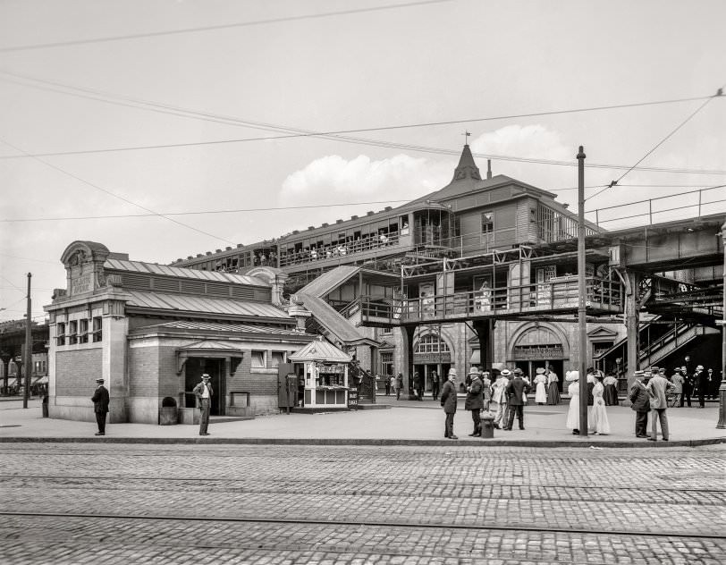 Atlantic Avenue Subway Entrance, Brooklyn, New York City, 1910