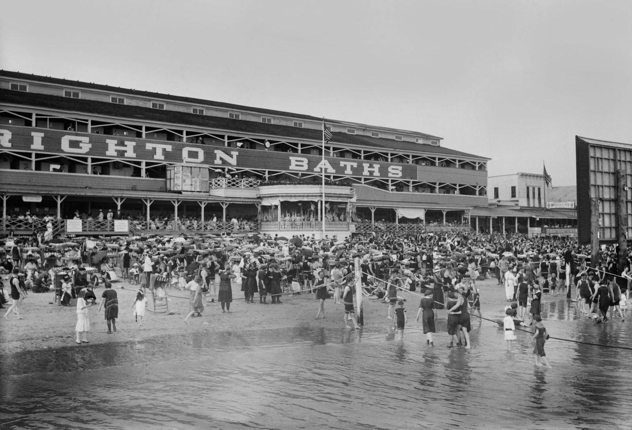 Crowd At Brighton Beach, Brooklyn, 1915