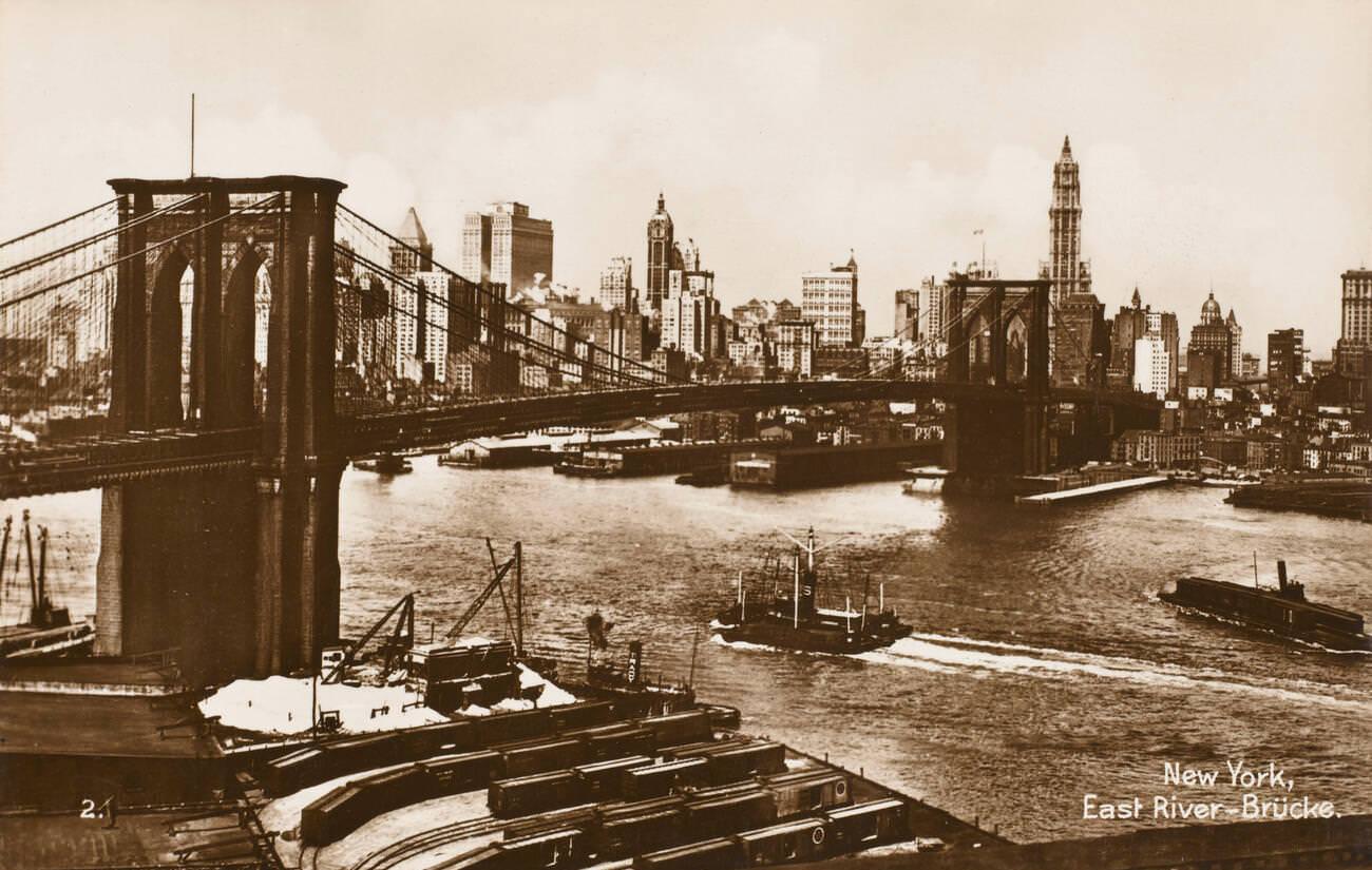 Iconic View Of Brooklyn Bridge, Brooklyn.
