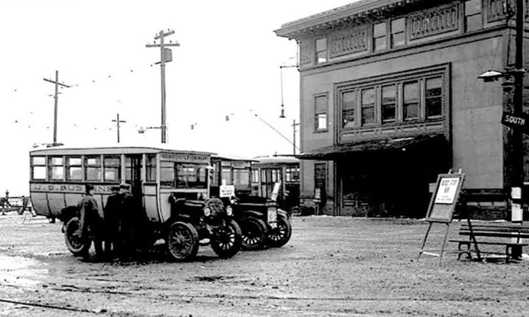 Buses Parked Along The St. George Waterfront, 1920.
