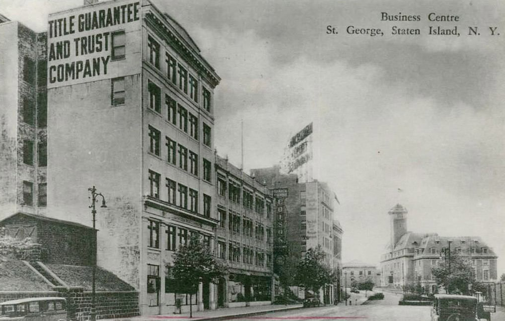 St. George Business Center Looking Along Bay Street Toward Borough Hall, 1920.