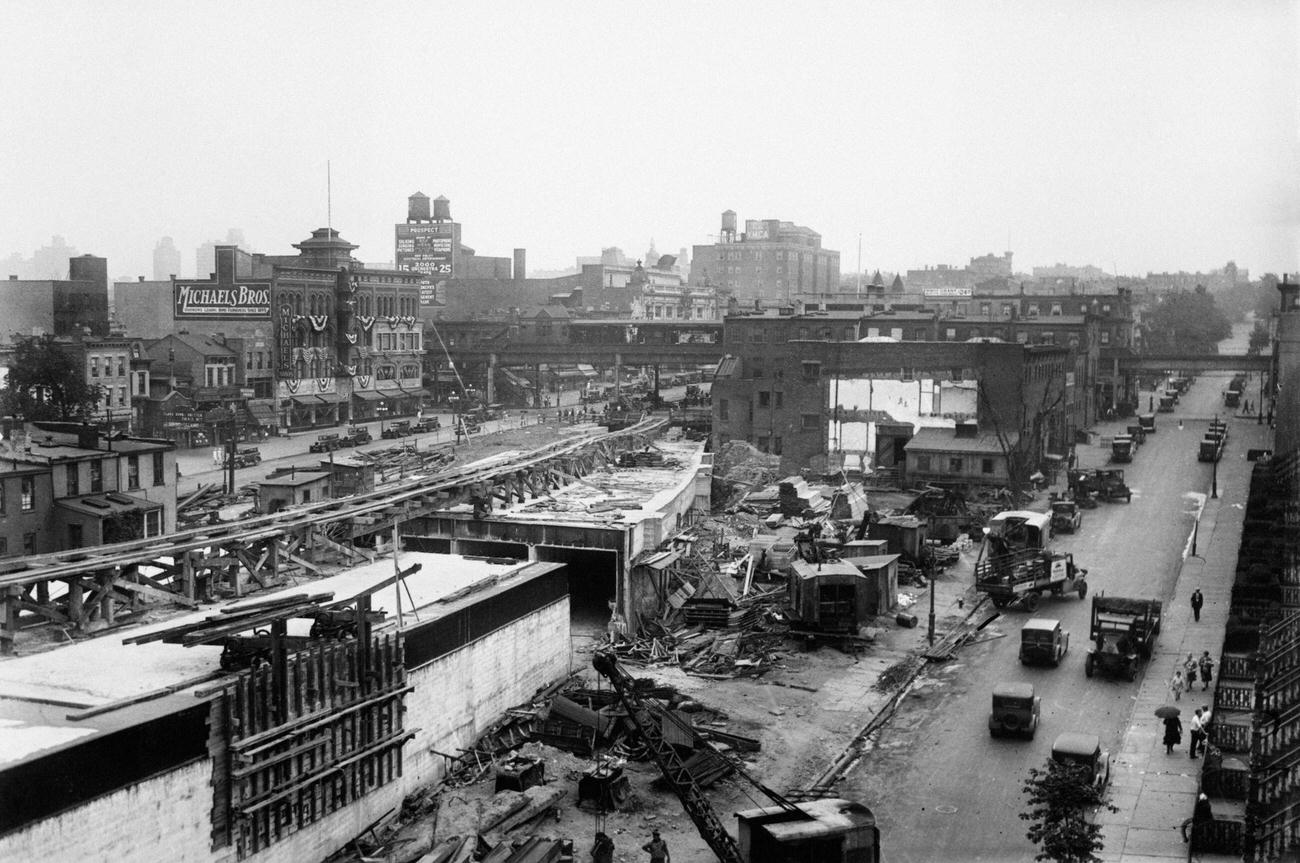 Construction Of Subway At 10Th Street And 4Th Avenue, Brooklyn, 1929