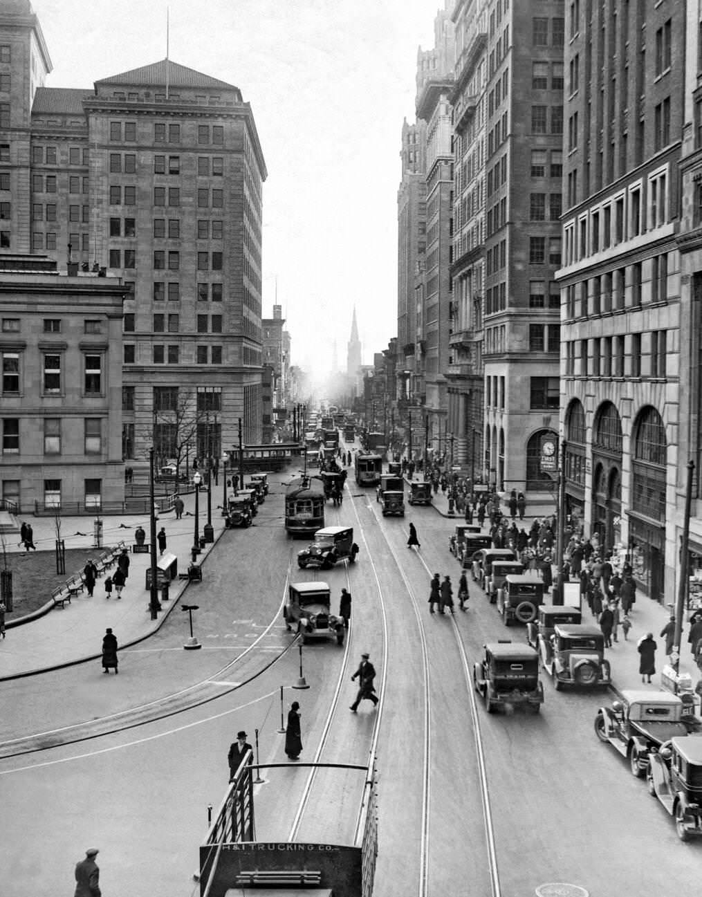 Looking South On Court Street, Brooklyn, 1929
