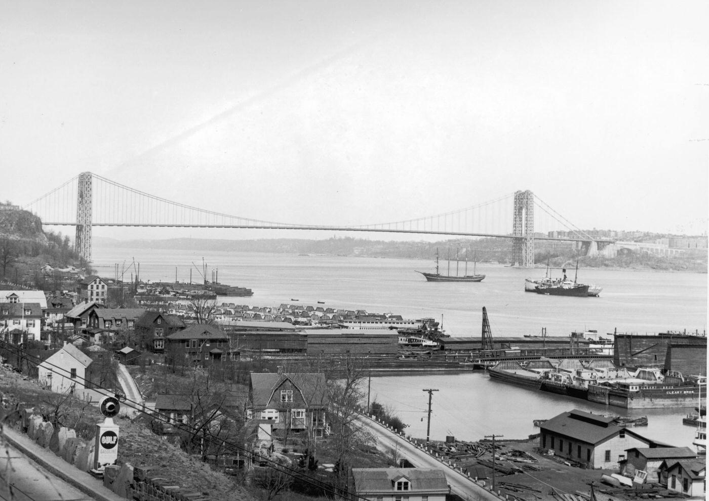 View Of The George Washington Bridge Looking South From Manhattan, 1930S