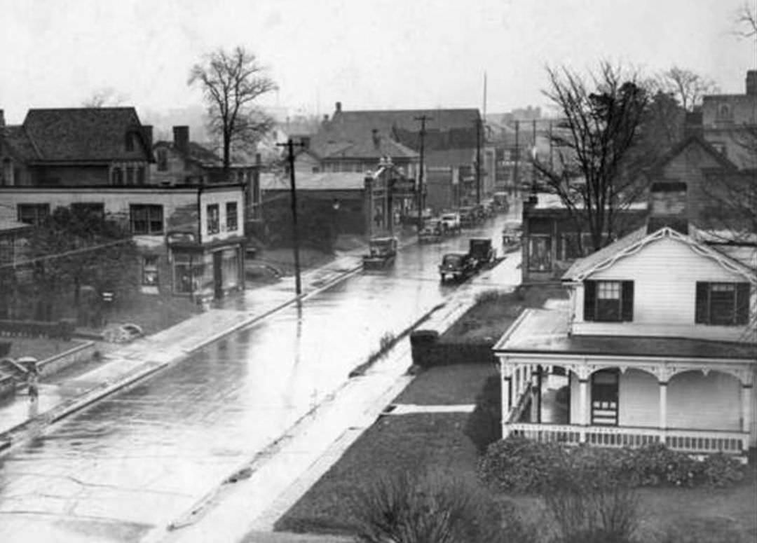 Rainy Day On Main Street, 1935.