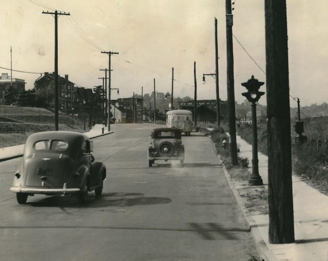 Looking North On Bay Street At Vanderbilt Avenue, Stapleton, 1938.