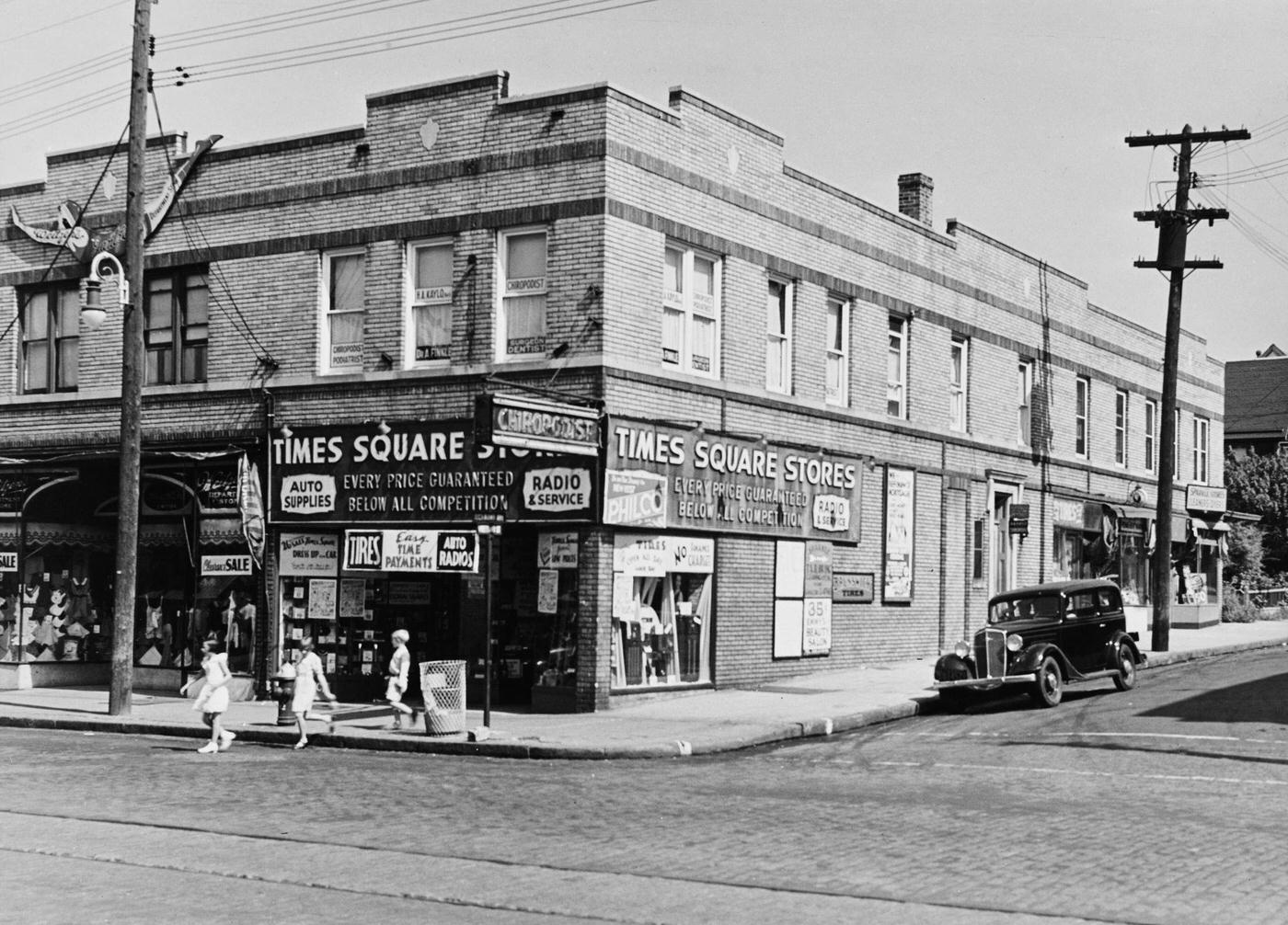 Times Square Stores At The Intersection Of Vreeland Street And Richmond Avenue, Port Richmond, Staten Island, 1936.