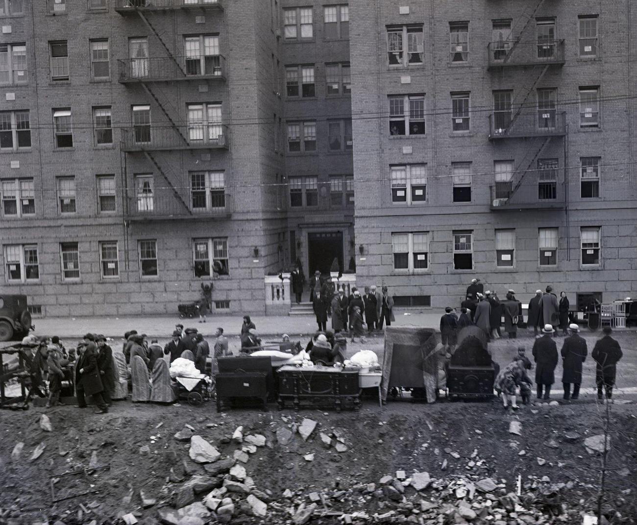 Furniture Of Evicted Tenants On The Street, Bronx, 1932.