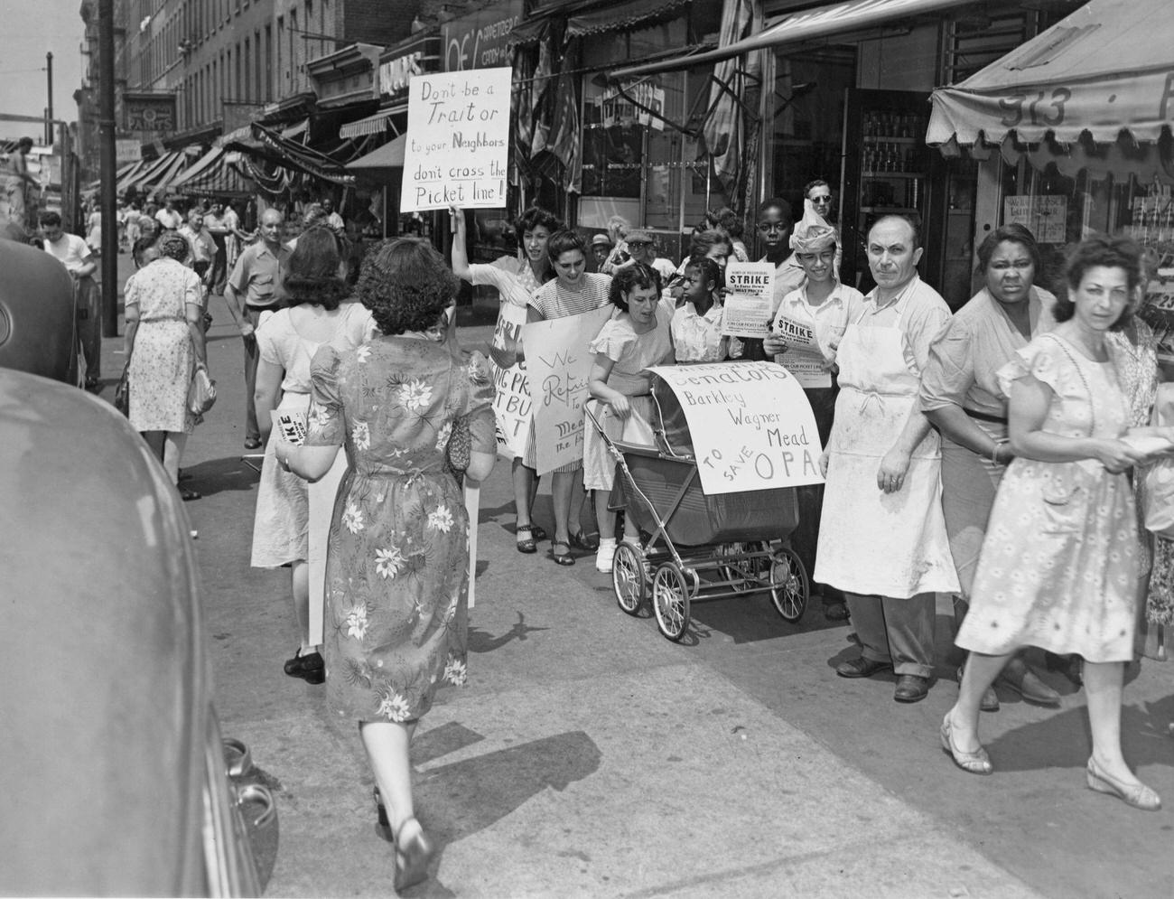 Women Protest Against High Meat Prices In Williamsburg, Brooklyn, Circa 1937.