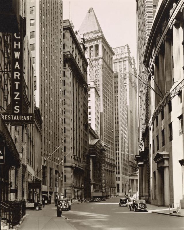 Broad Street Looking Toward Wall Street, 1930S
