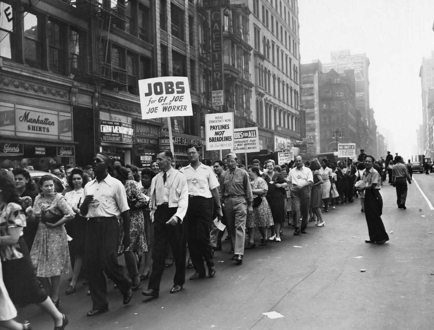 Congress Of Industrial Organizations Rally Supporting Job Loss Victims, Manhattan, Circa 1945