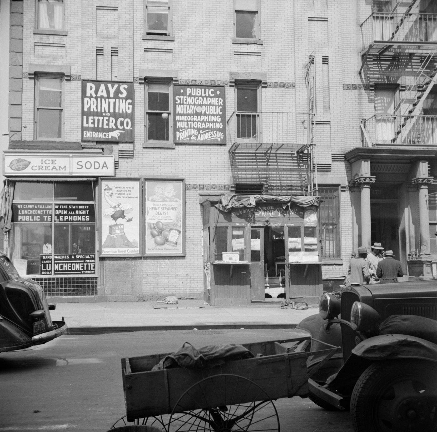 Scene In Harlem Area, Manhattan, 1940.