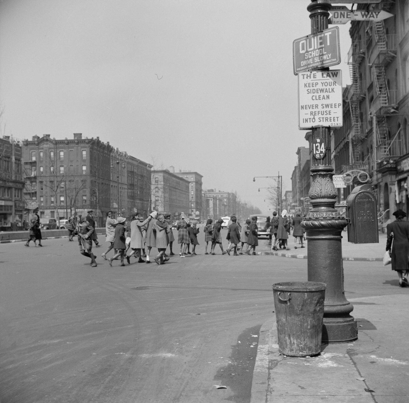 Many Accidents Are Attributed To Unpatrolled Intersections In Harlem, Manhattan, 1940.