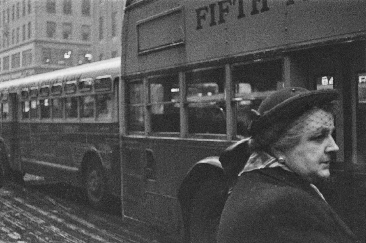 New York Bus Stand, Manhattan, 1941