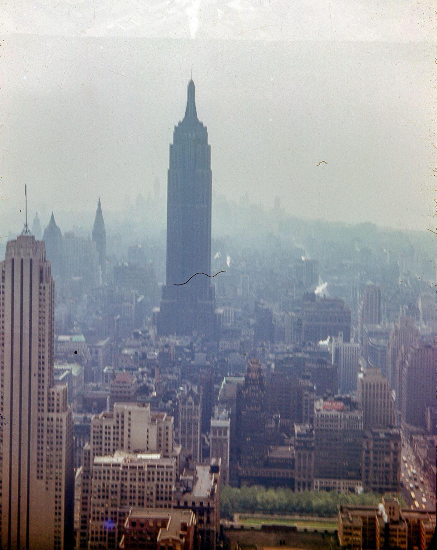 View Of Lower Manhattan From 30 Rockefeller Plaza Observatory With Empire State Building, Manhattan, 1949