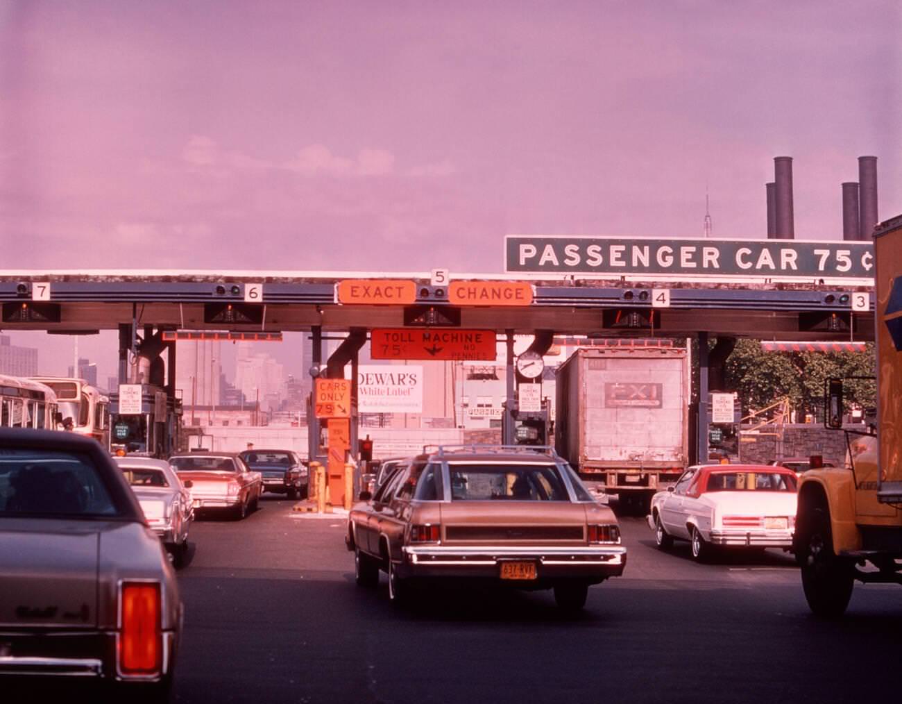 Cars At The Toll Booth Of The Queens Midtown Tunnel, 1960S.