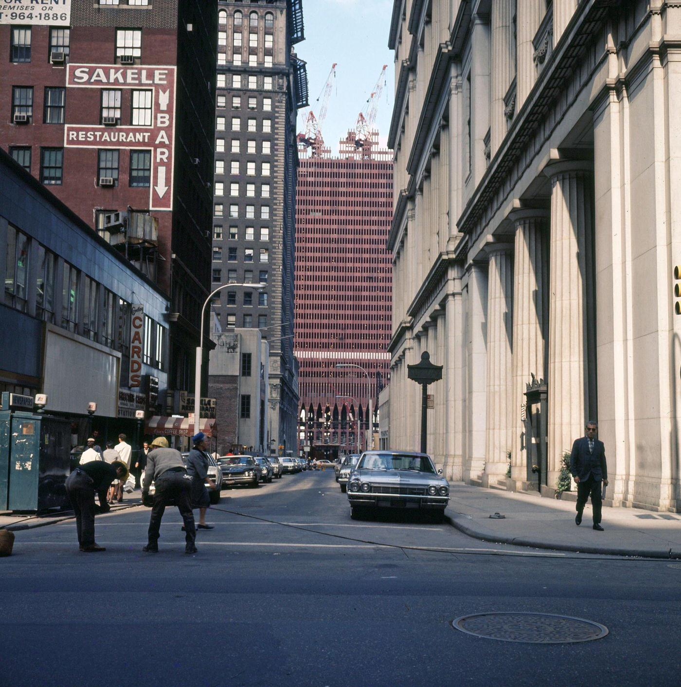 Construction On North Tower Of The Original World Trade Center, Manhattan, 1969