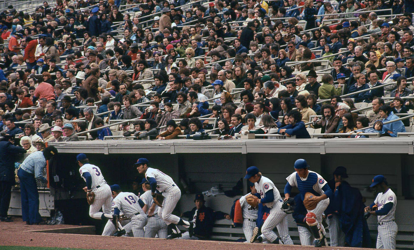 Members Of The New York Mets Take The Field At Shea Stadium, Queens, 1970S.