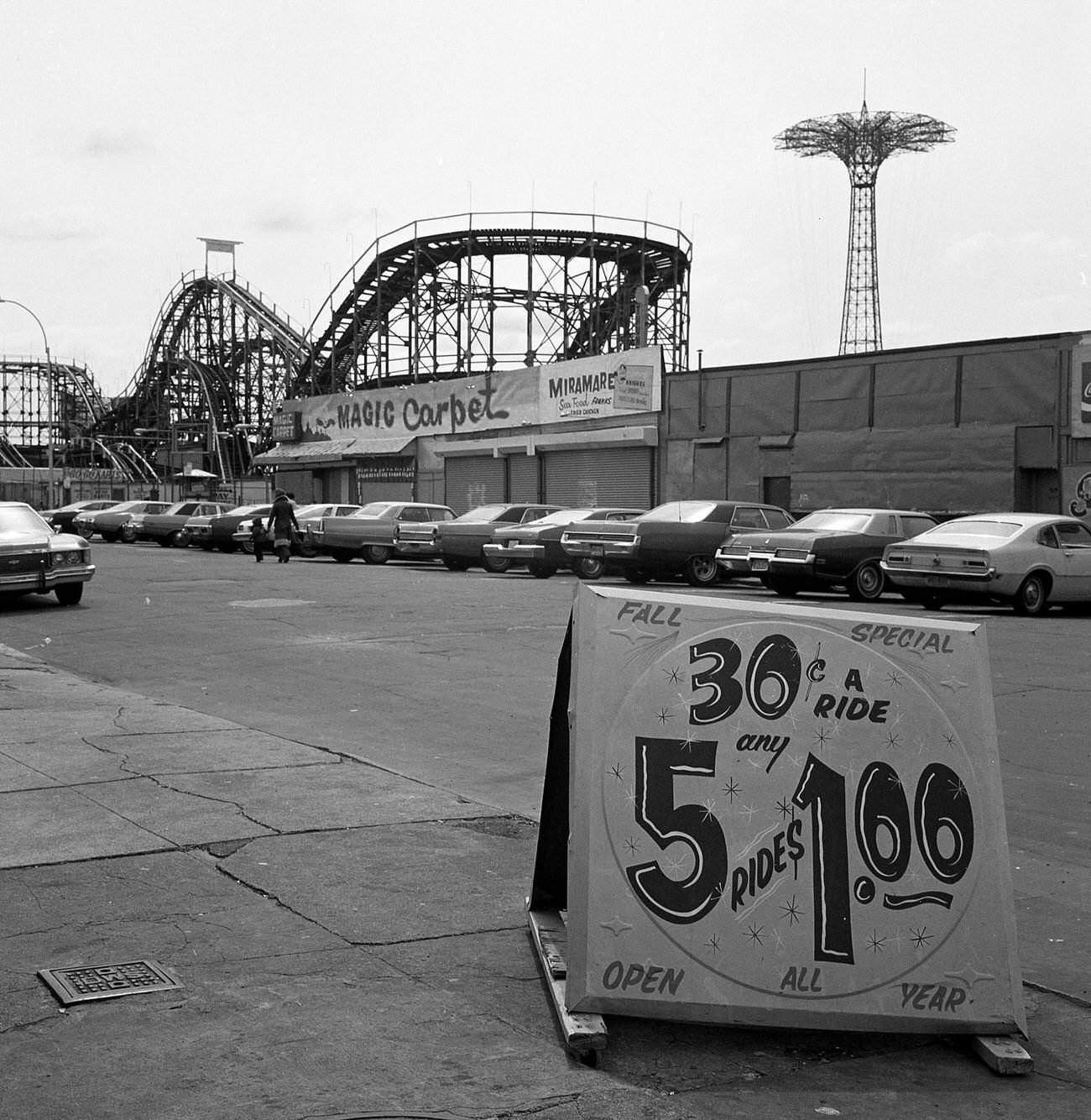 Signage At Coney Island'S Astroland Park, Brooklyn, 1971