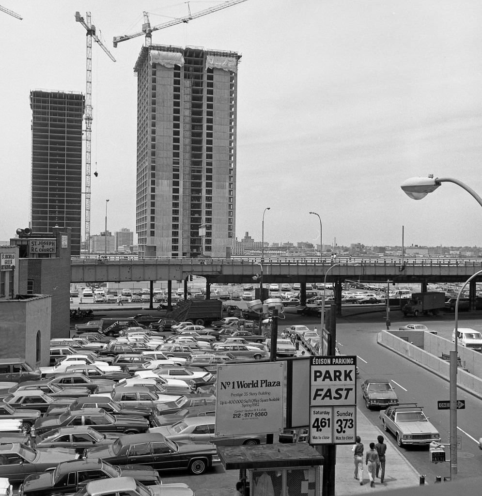 Elevated View Of Commuter Parking Lot, Manhattan, 1981