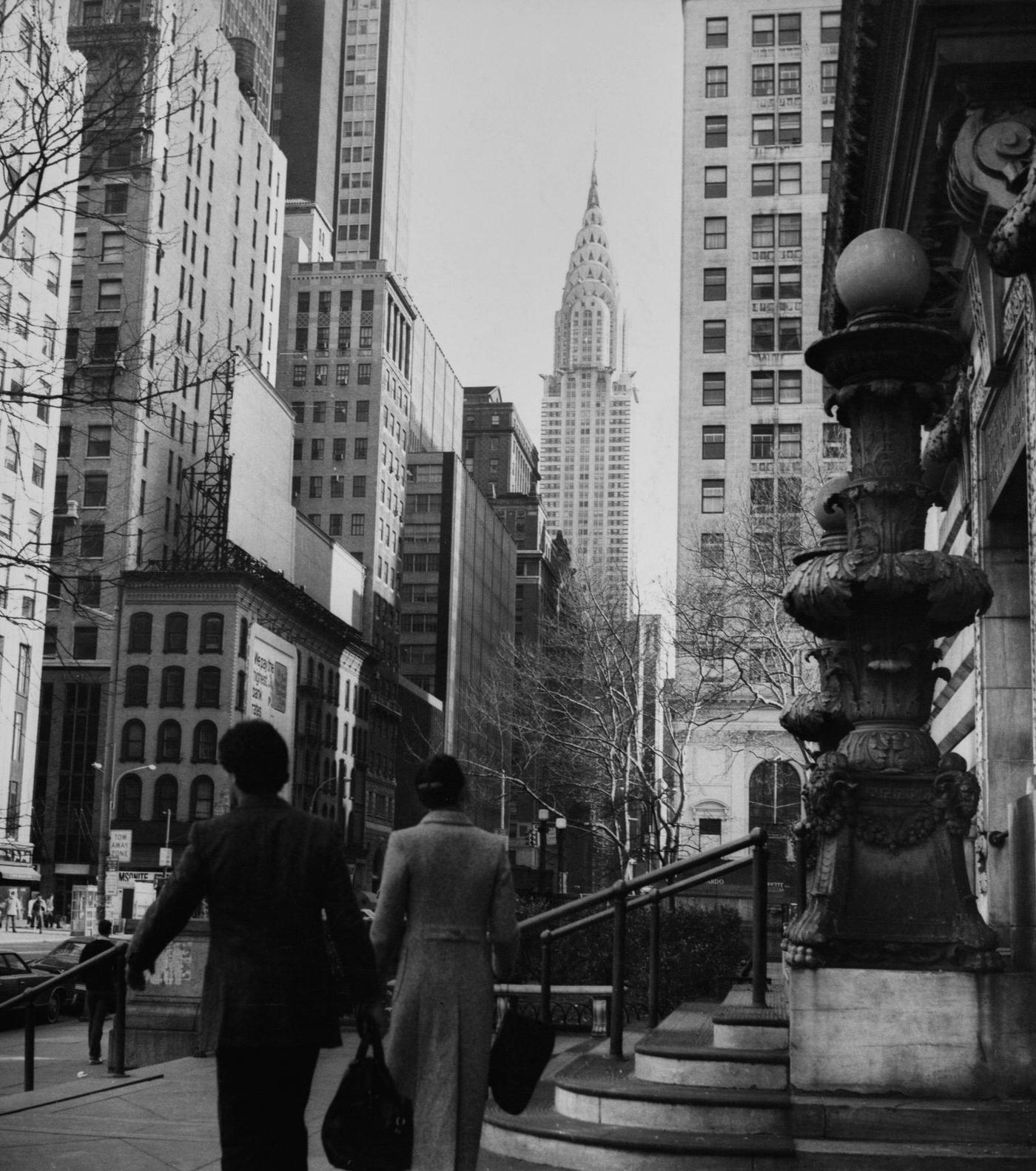 Pedestrians Near Chrysler Building, Midtown Manhattan, 1981