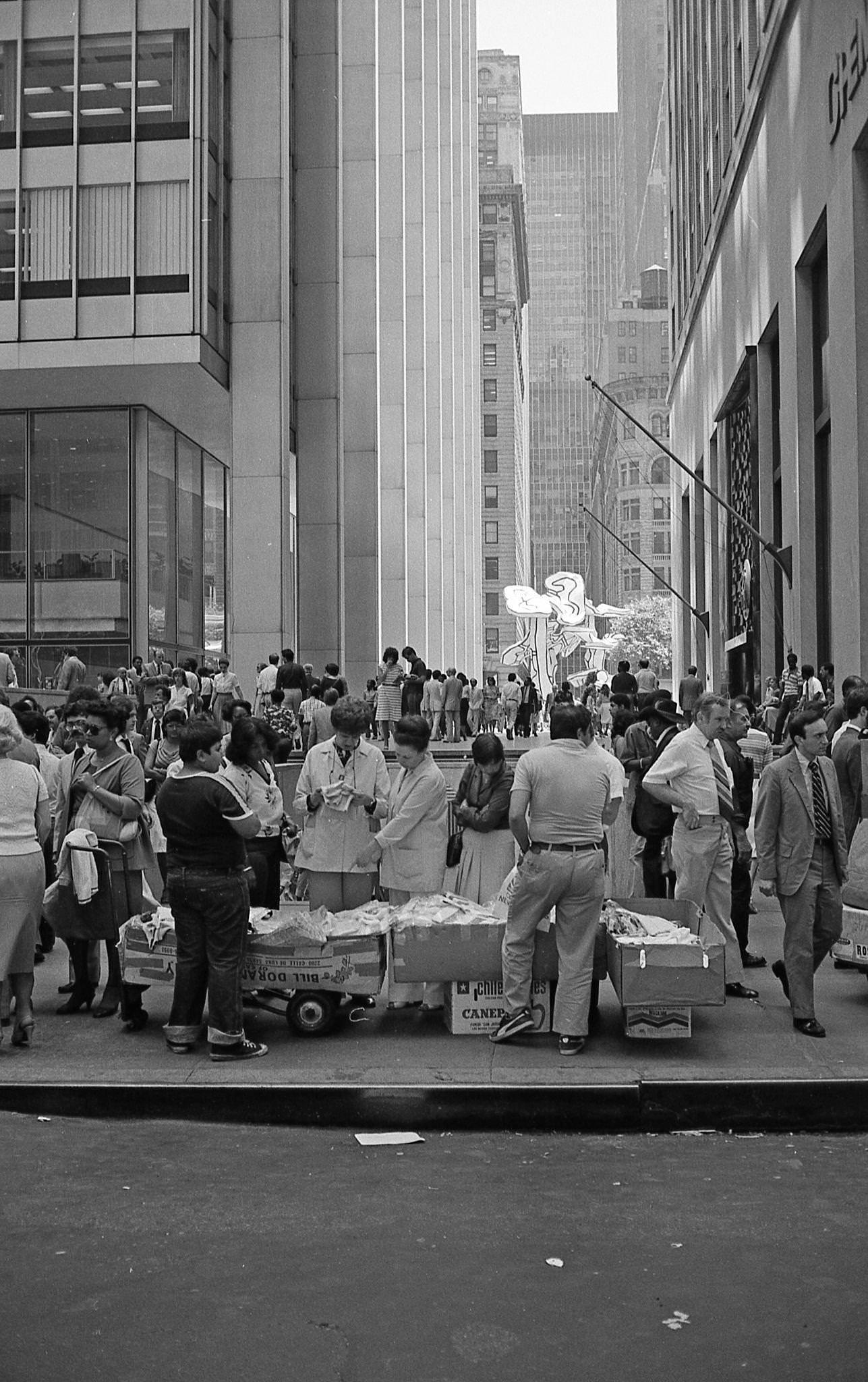 Pedestrians At Nassau &Amp;Amp; Cedar Street, Lower Manhattan, 1981