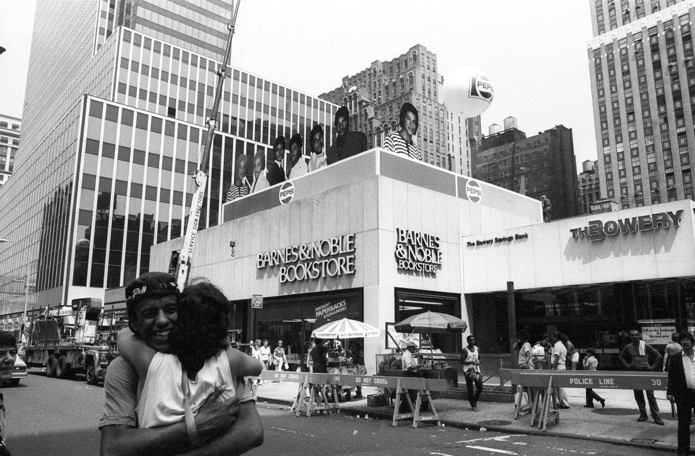 Pepsi Billboard For &Amp;Quot;The Jacksons&Amp;Quot; At Madison Square Garden, Manhattan, 1984